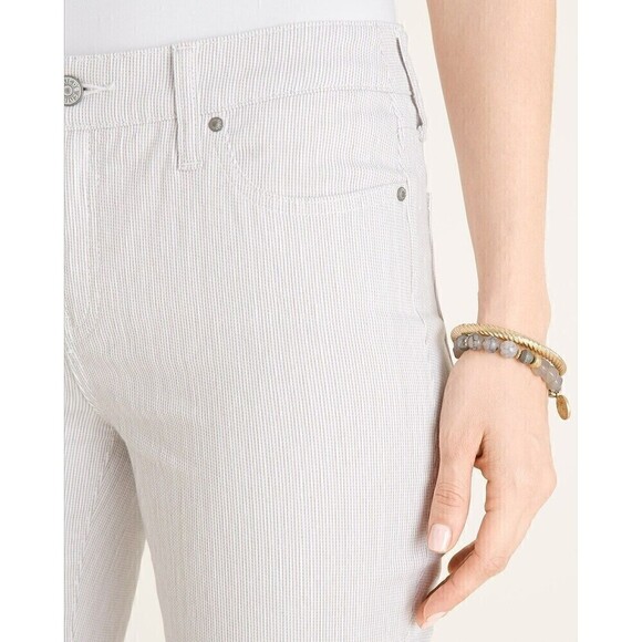 CHICOS Womens So Slimming Striped Girlfriend Crops Size 10 New With Tags‎ Gift - Picture 3 of 10